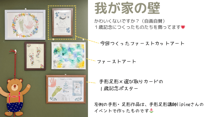 壁に飾った様子